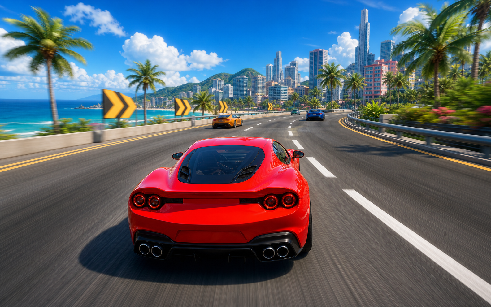 Arcade racing game visual