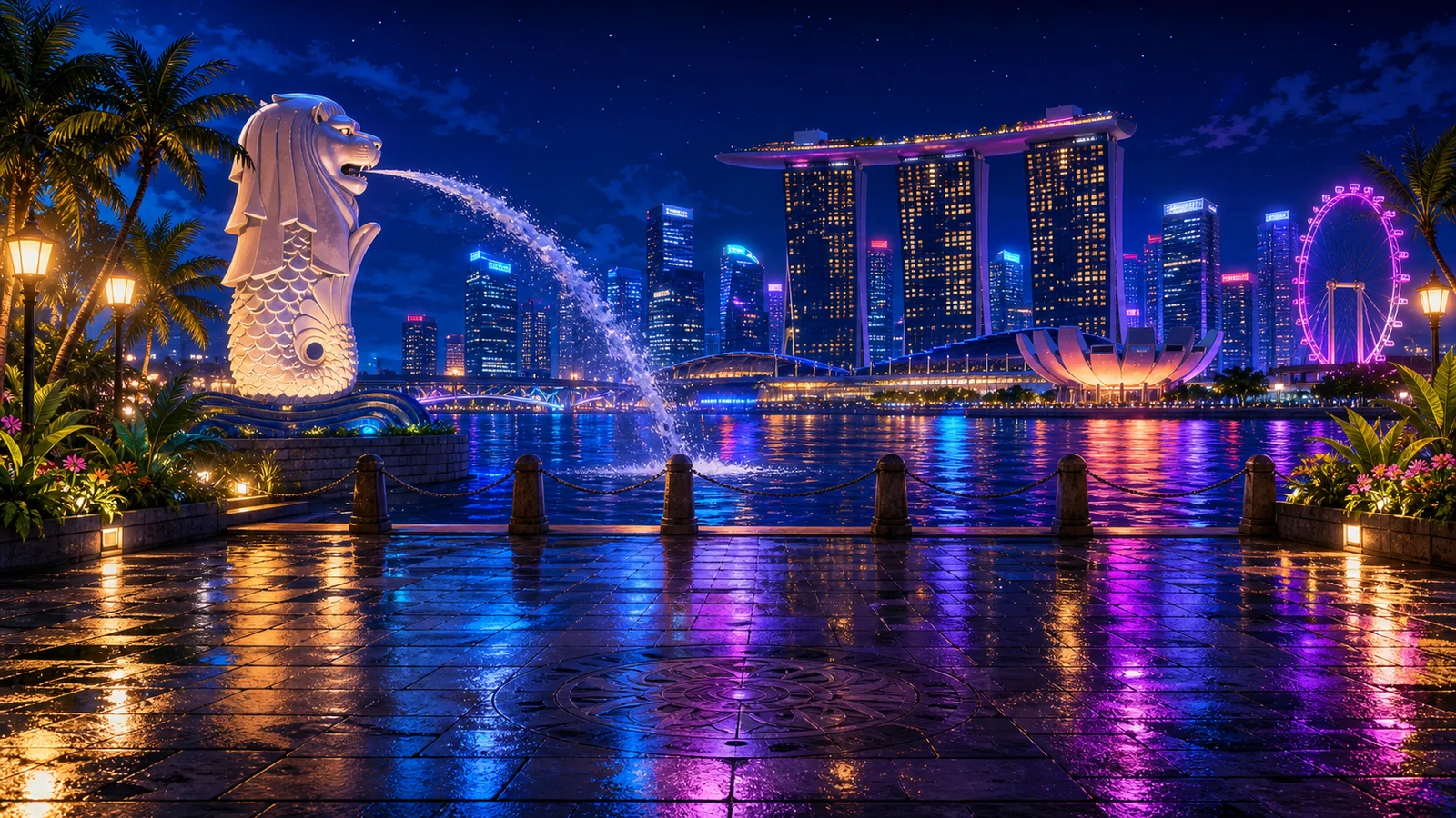 Singapore Bored Night latest Merlion Park arcade duel screenshot